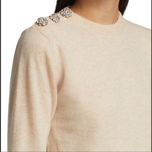 Ganni bottom shoulder cashmere sweater NWT